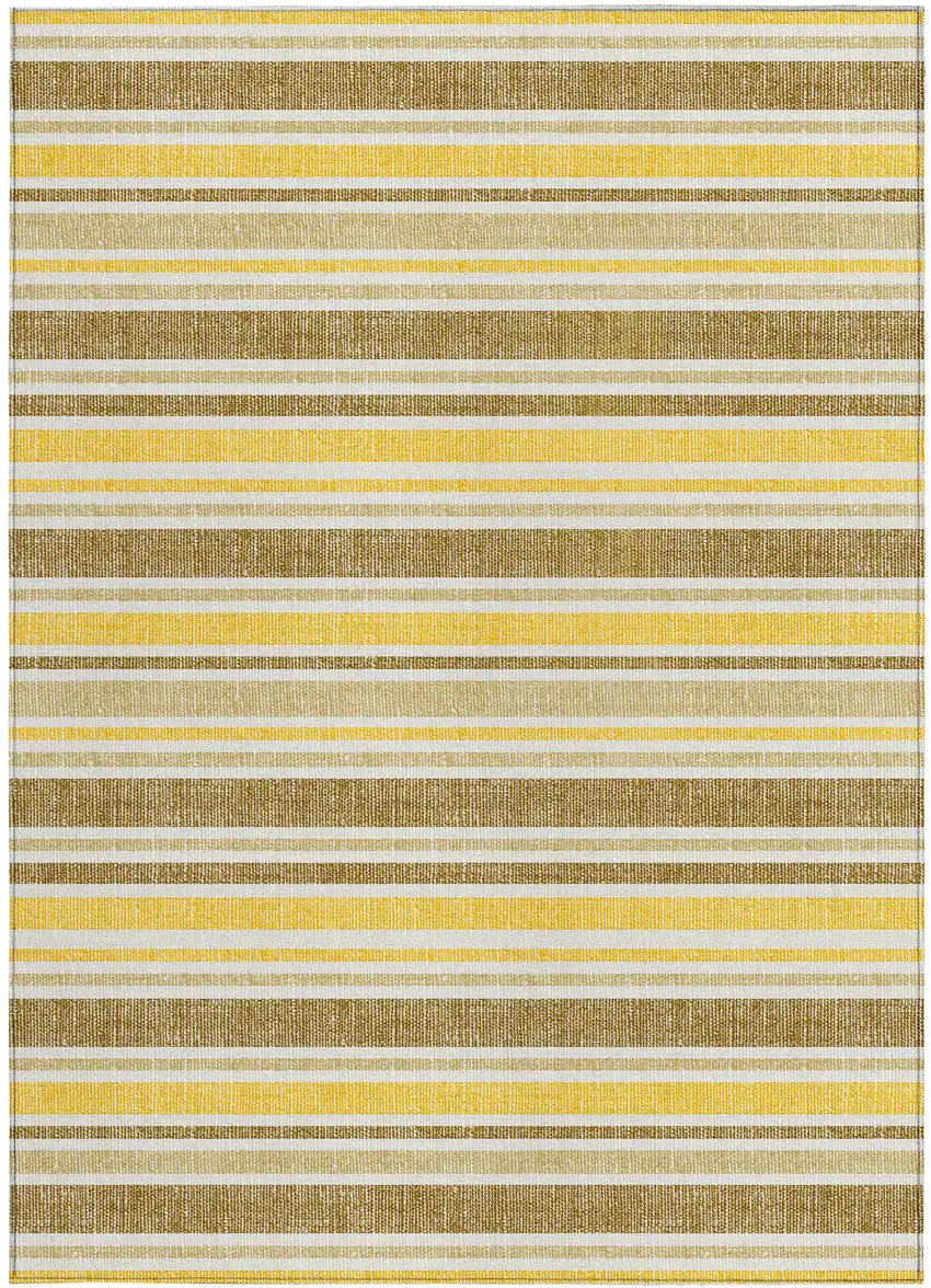 Brown and Orange Striped Washable Non Skid Indoor Outdoor Area Rug Photo 5