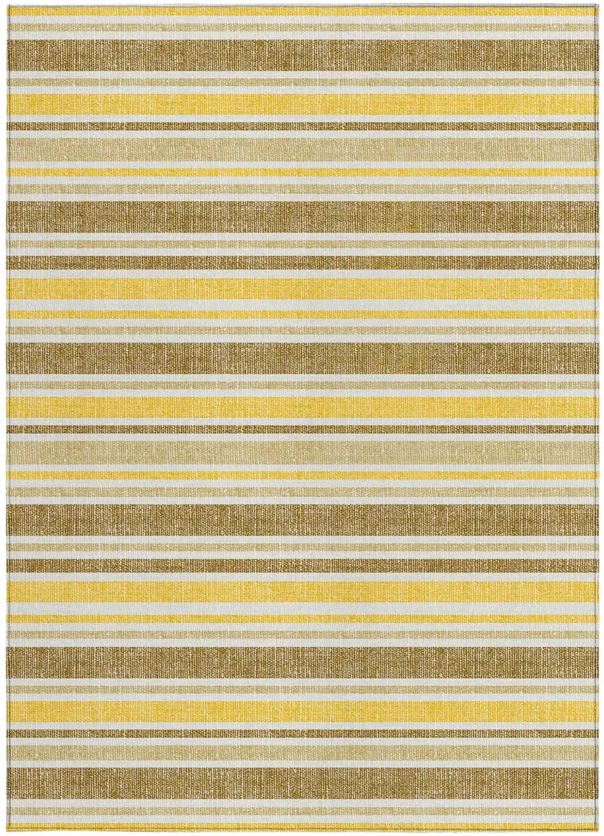 Brown and Orange Striped Washable Non Skid Indoor Outdoor Area Rug Photo 4