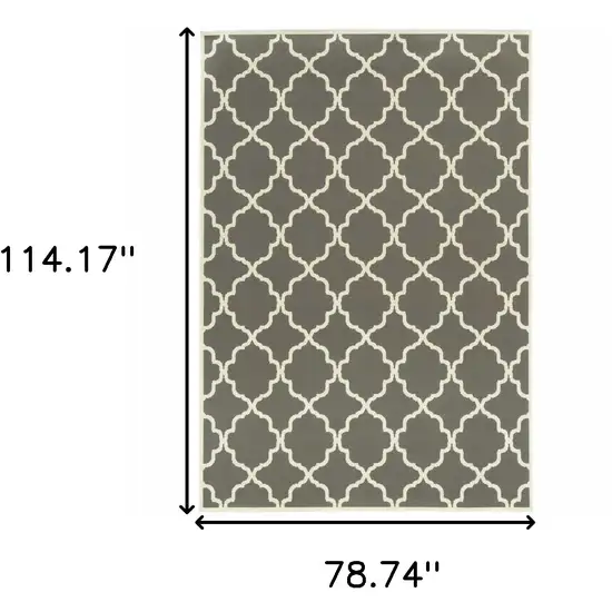 6' X 9' Charcoal Geometric Stain Resistant Indoor Outdoor Area Rug Photo 5