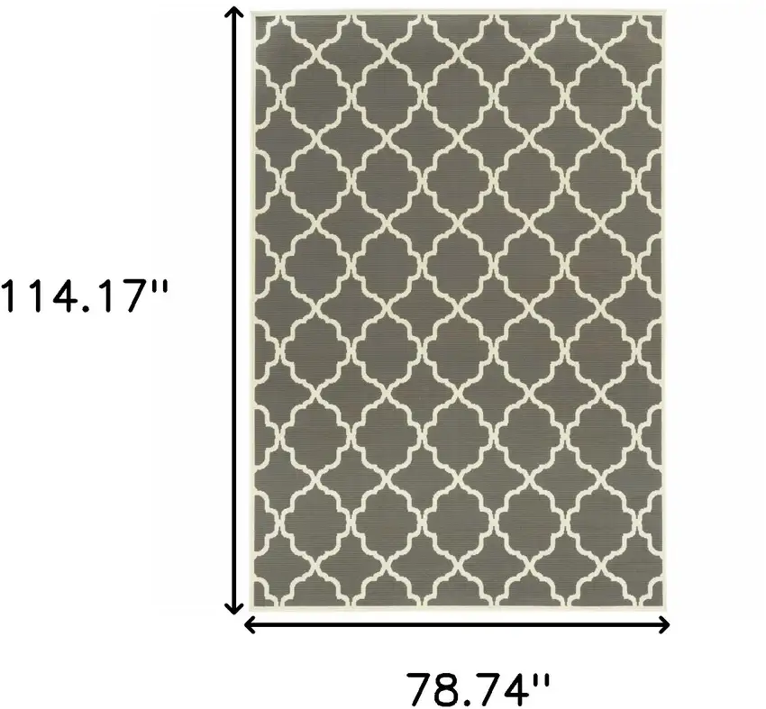 6' X 9' Charcoal Geometric Stain Resistant Indoor Outdoor Area Rug Photo 5