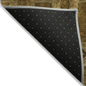 Photo of 3' X 5' Chocolate Floral Medallion Washable Non Skid Indoor Outdoor Area Rug
