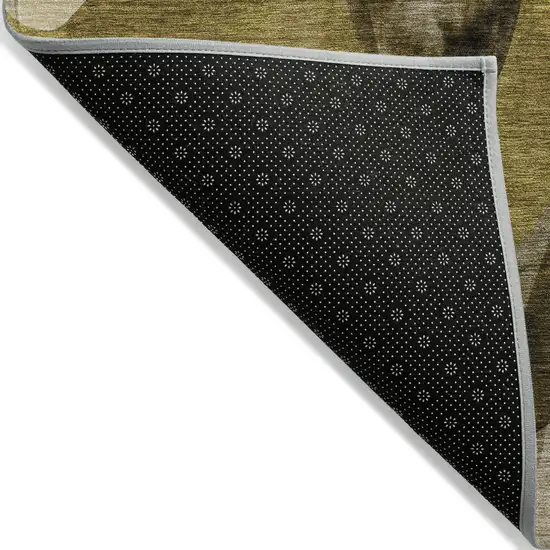 Coffee Abstract Washable Non Skid Indoor Outdoor Area Rug Photo 5