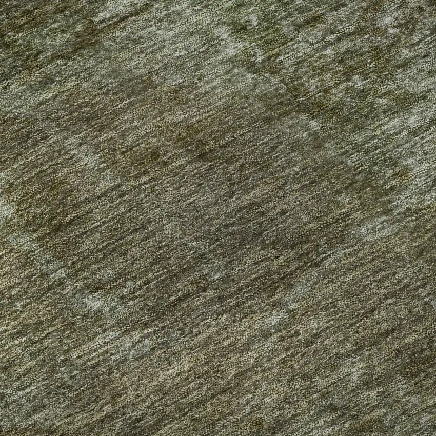 8' X 8' Coffee Green And Taupe Abstract Washable Round Rug With UV Protection Photo 8