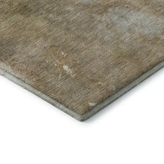 8' X 8' Copper And Gray Abstract Washable Round Rug With UV Protection Photo 6