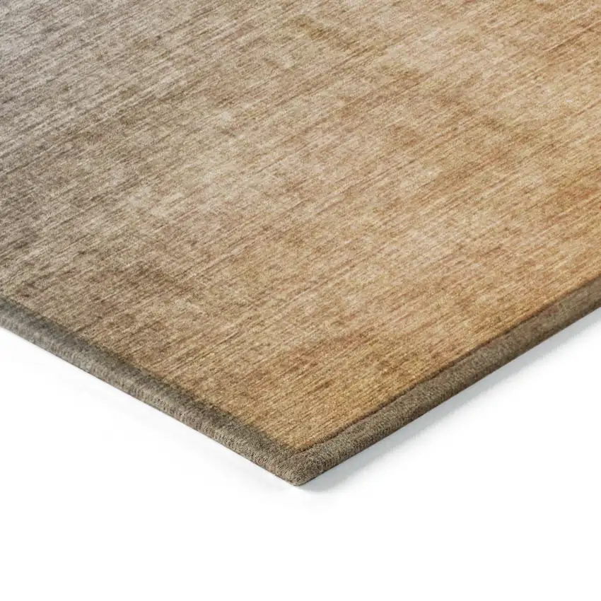 3' X 5' Denim and Gold Ombre Washable Non Skid Indoor Outdoor Area Rug Photo 7