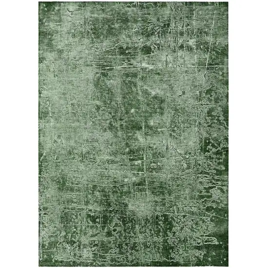 Emerald Abstract Washable Non Skid Indoor Outdoor Area Rug Photo 2