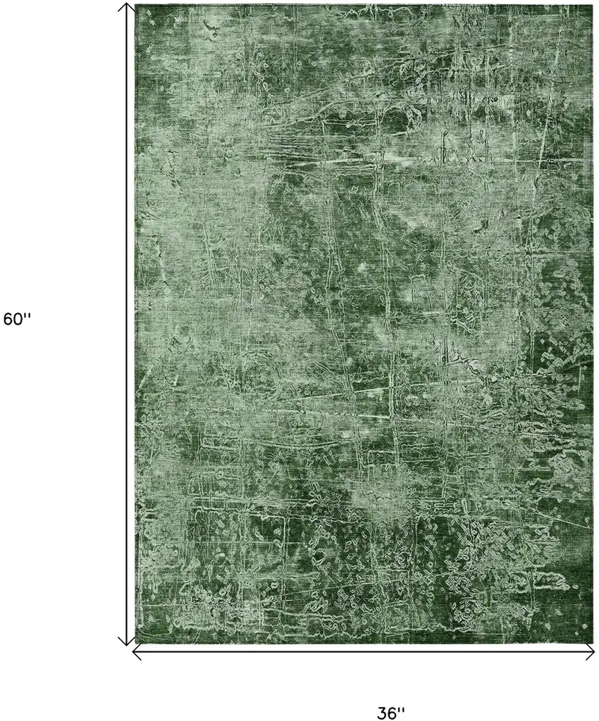 Emerald Abstract Washable Non Skid Indoor Outdoor Area Rug Photo 3
