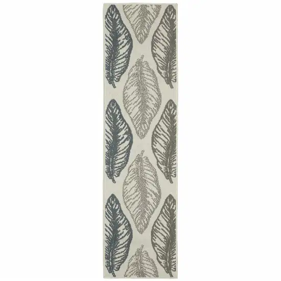 2' X 7' Floral Stain Resistant Indoor Outdoor Area Rug Photo 1