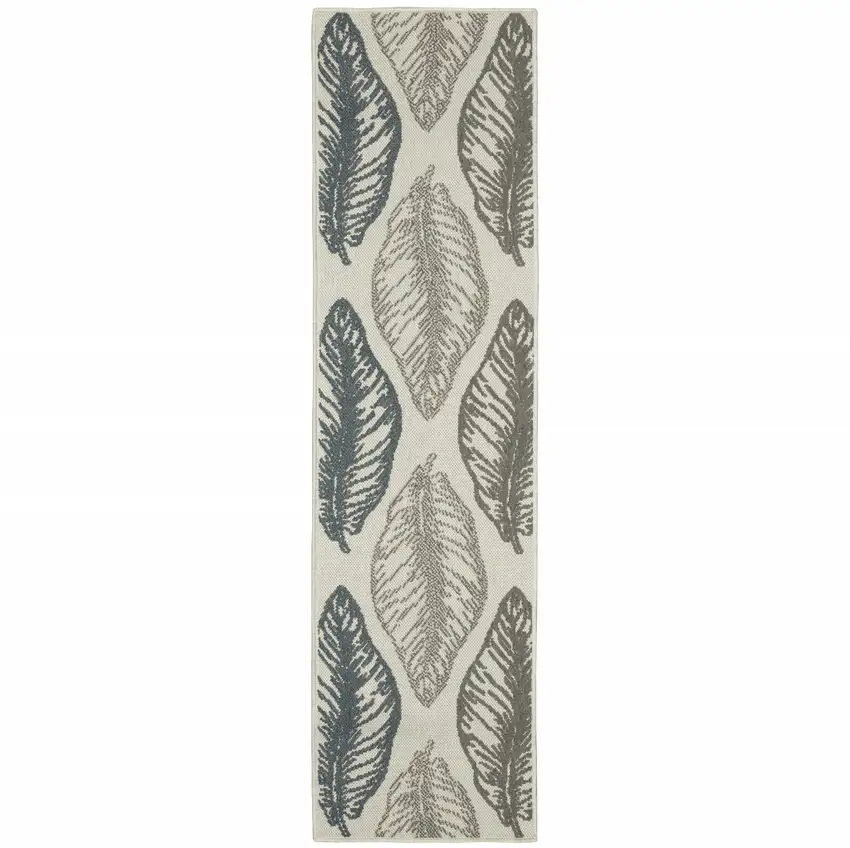 2' X 7' Floral Stain Resistant Indoor Outdoor Area Rug Photo 1