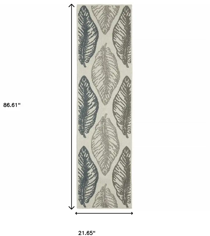 2' X 7' Floral Stain Resistant Indoor Outdoor Area Rug Photo 8