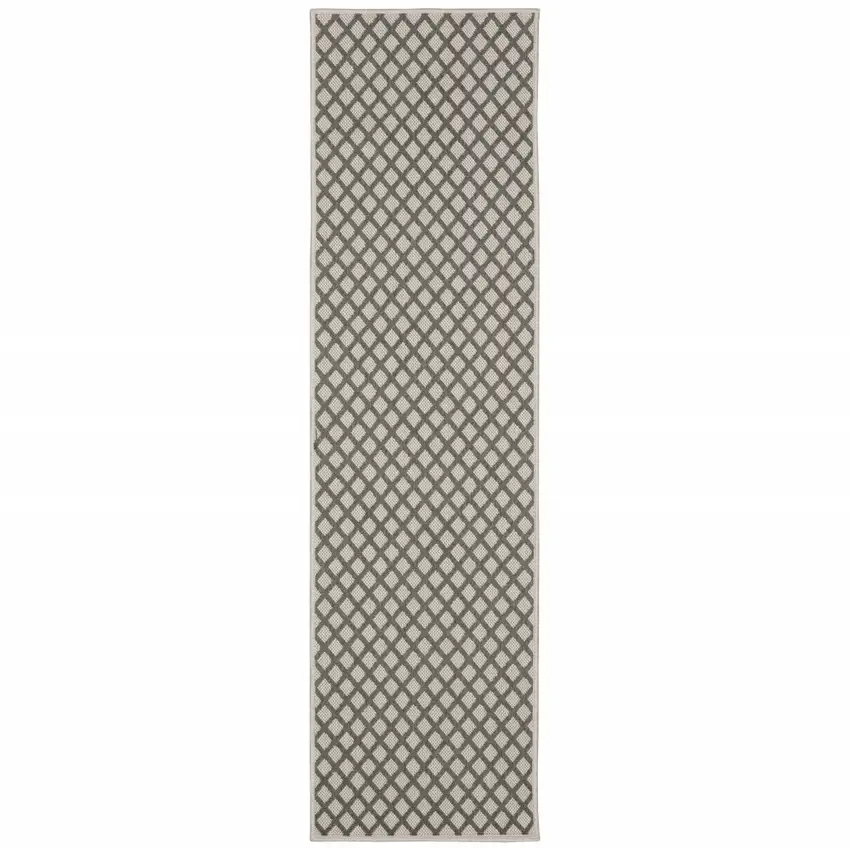 2' X 7' Geometric Stain Resistant Indoor Outdoor Area Rug Photo 1