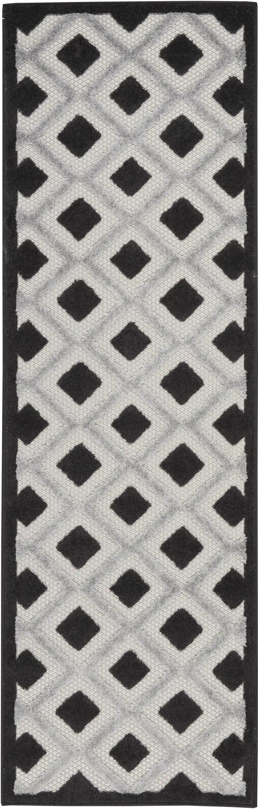 2' X 6' Gingham Non Skid Indoor Outdoor Runner Rug Photo 1
