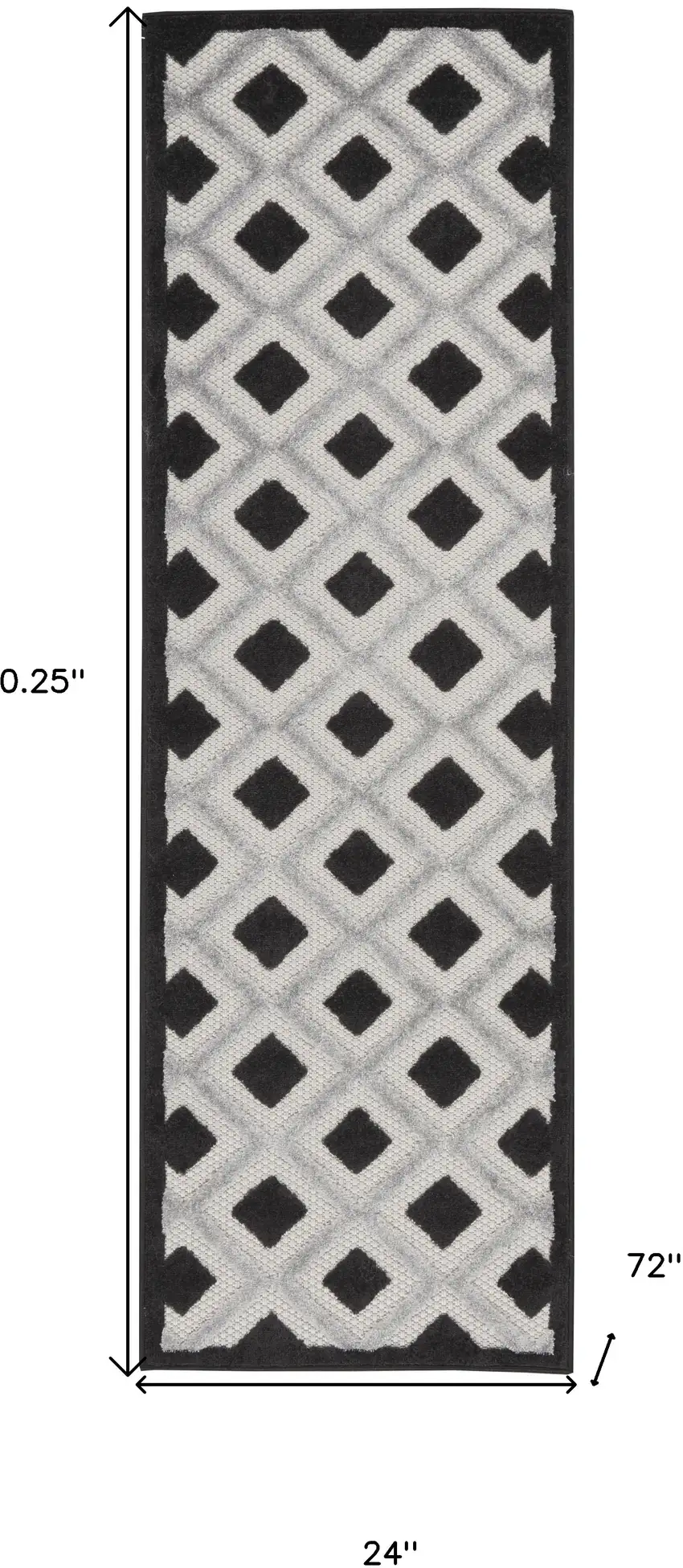 2' X 6' Gingham Non Skid Indoor Outdoor Runner Rug Photo 5