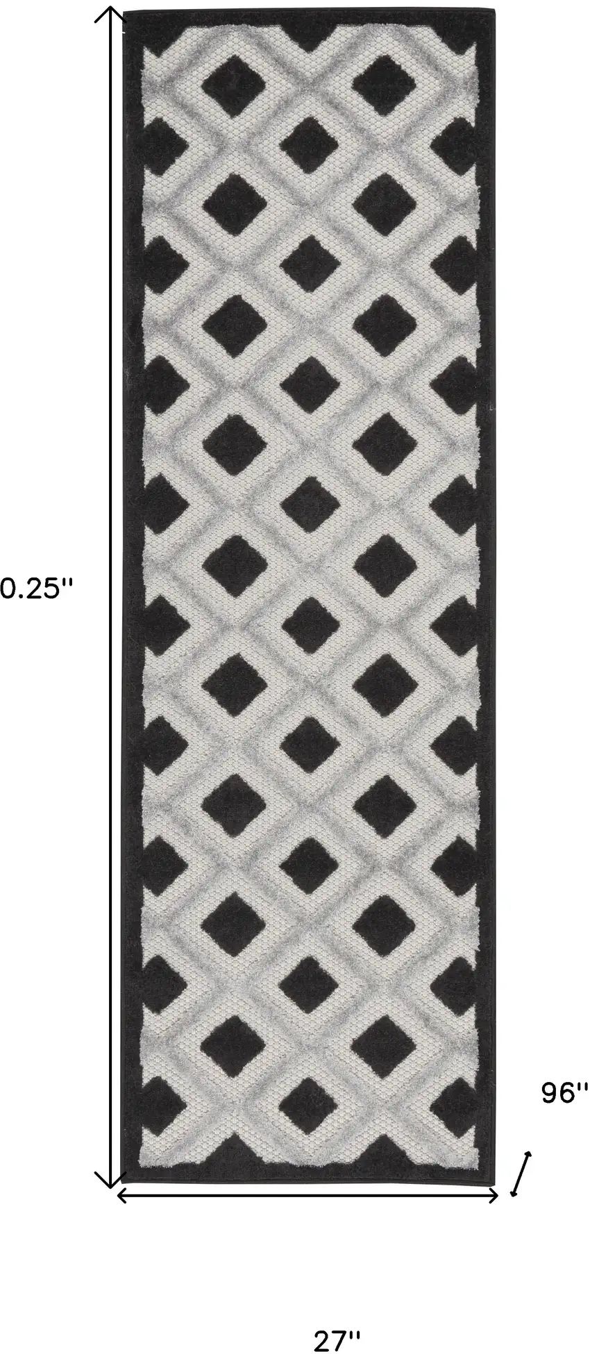 2' X 8' Gingham Non Skid Indoor Outdoor Runner Rug Photo 5