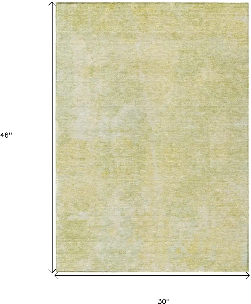 3' X 4' Gold Abstract Washable Non Skid Indoor Outdoor Area Rug Photo 3