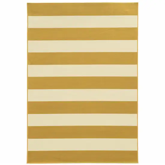 6' X 9' Gold Geometric Stain Resistant Indoor Outdoor Area Rug Photo 1