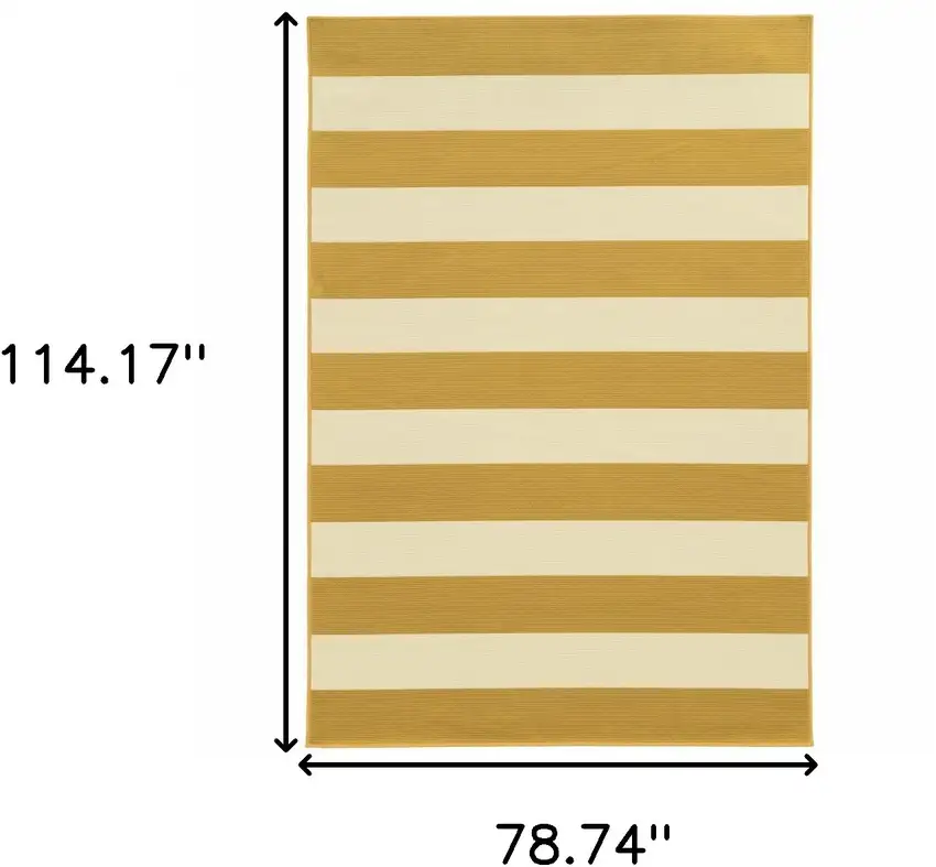 6' X 9' Gold Geometric Stain Resistant Indoor Outdoor Area Rug Photo 5