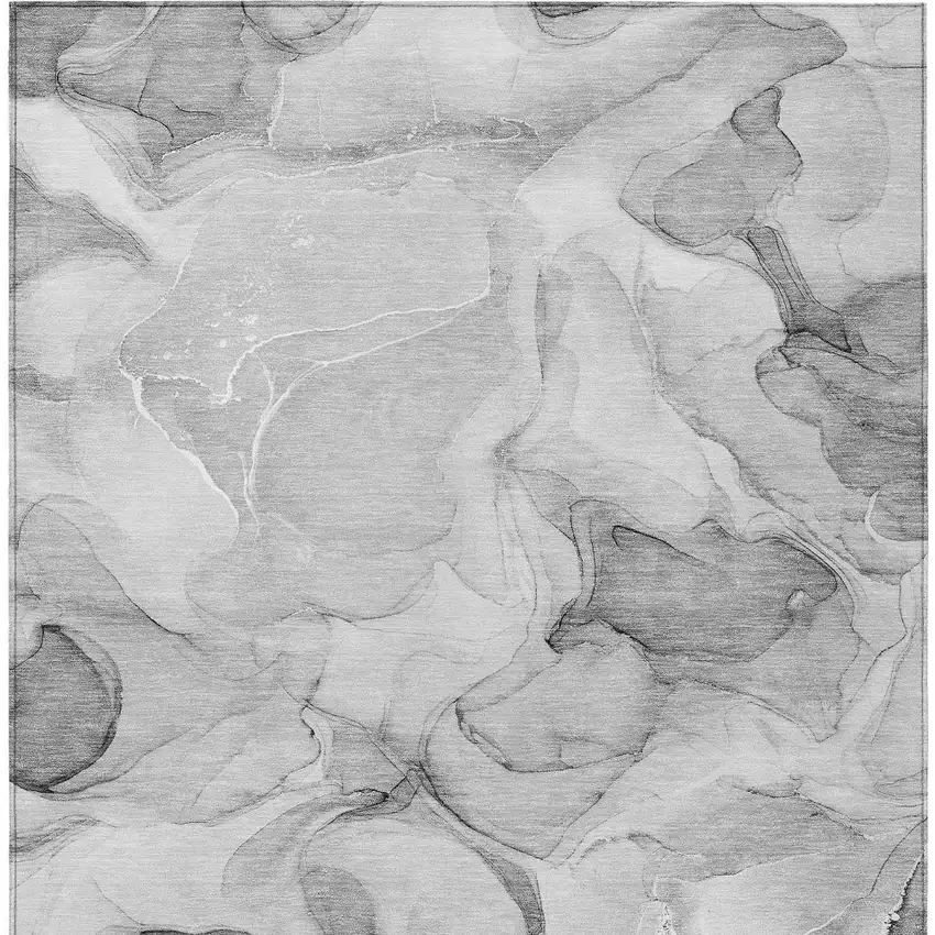 3' X 4' Gray Abstract Washable Non Skid Indoor Outdoor Area Rug Photo 7