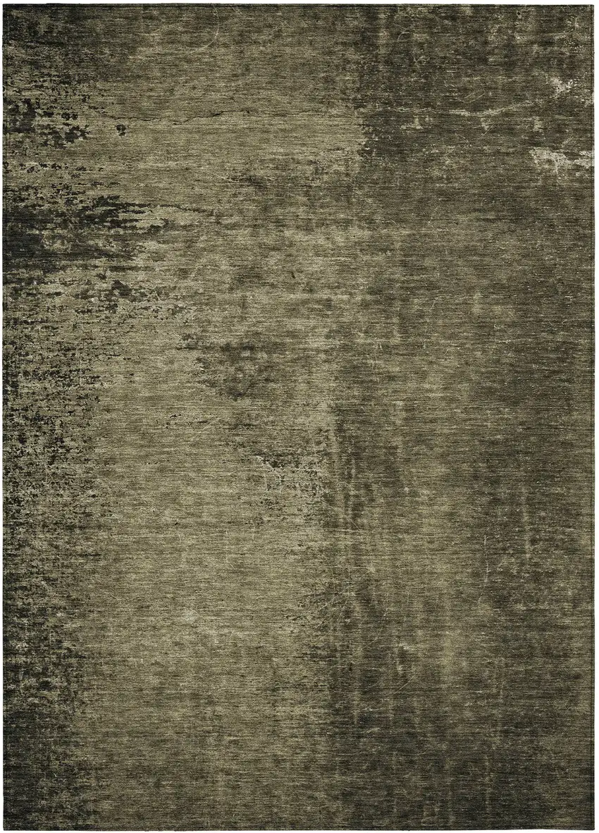 3' X 5' Gray Abstract Washable Non Skid Indoor Outdoor Area Rug Photo 2