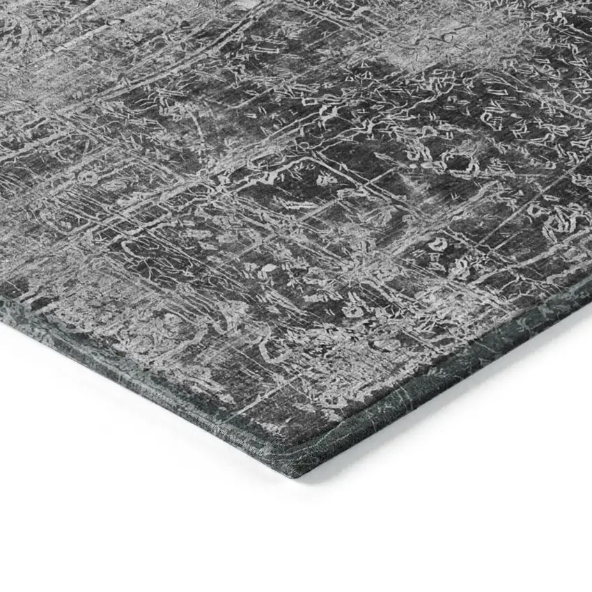3' X 4' Gray Abstract Washable Non Skid Indoor Outdoor Area Rug Photo 7
