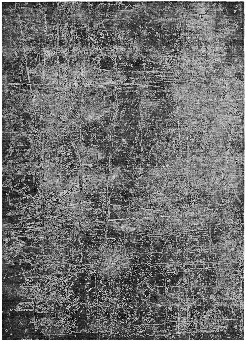 Gray Abstract Washable Non Skid Indoor Outdoor Area Rug Photo 4