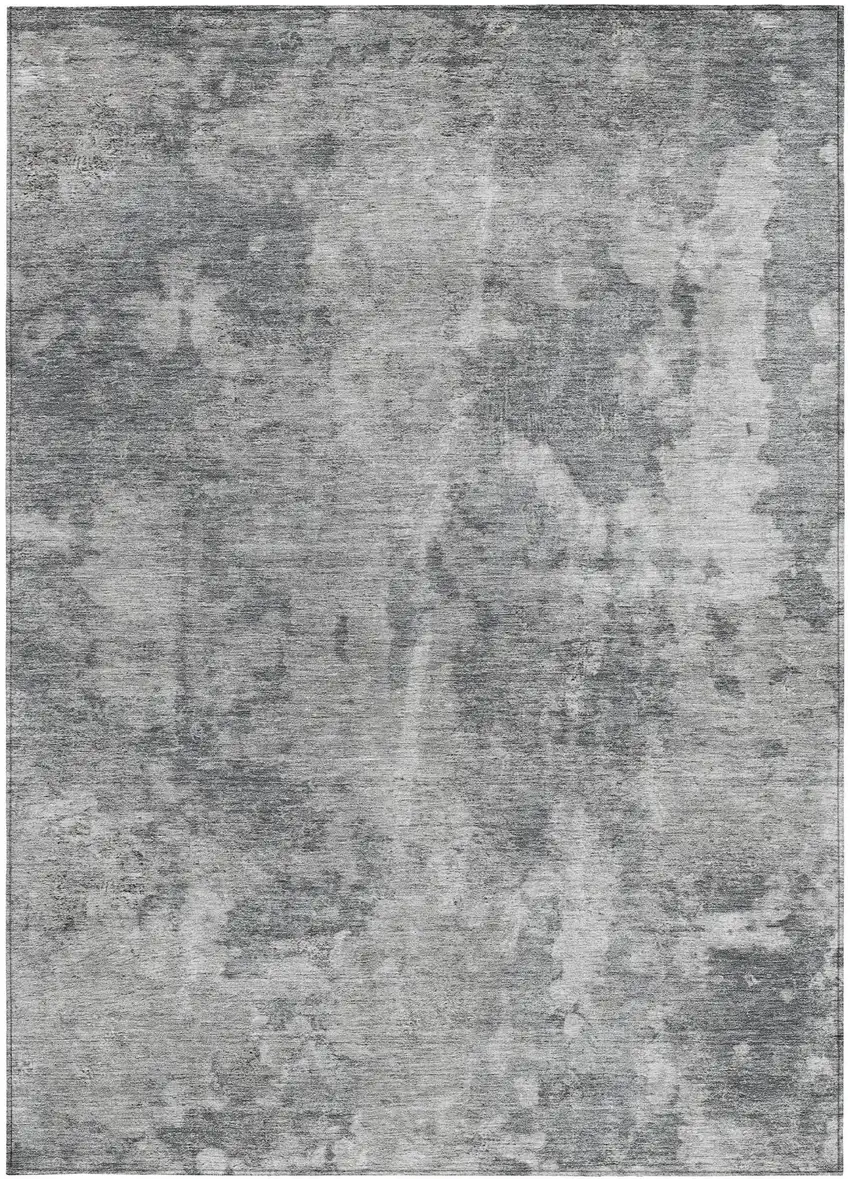 3' X 4' Gray Abstract Washable Non Skid Indoor Outdoor Area Rug Photo 5
