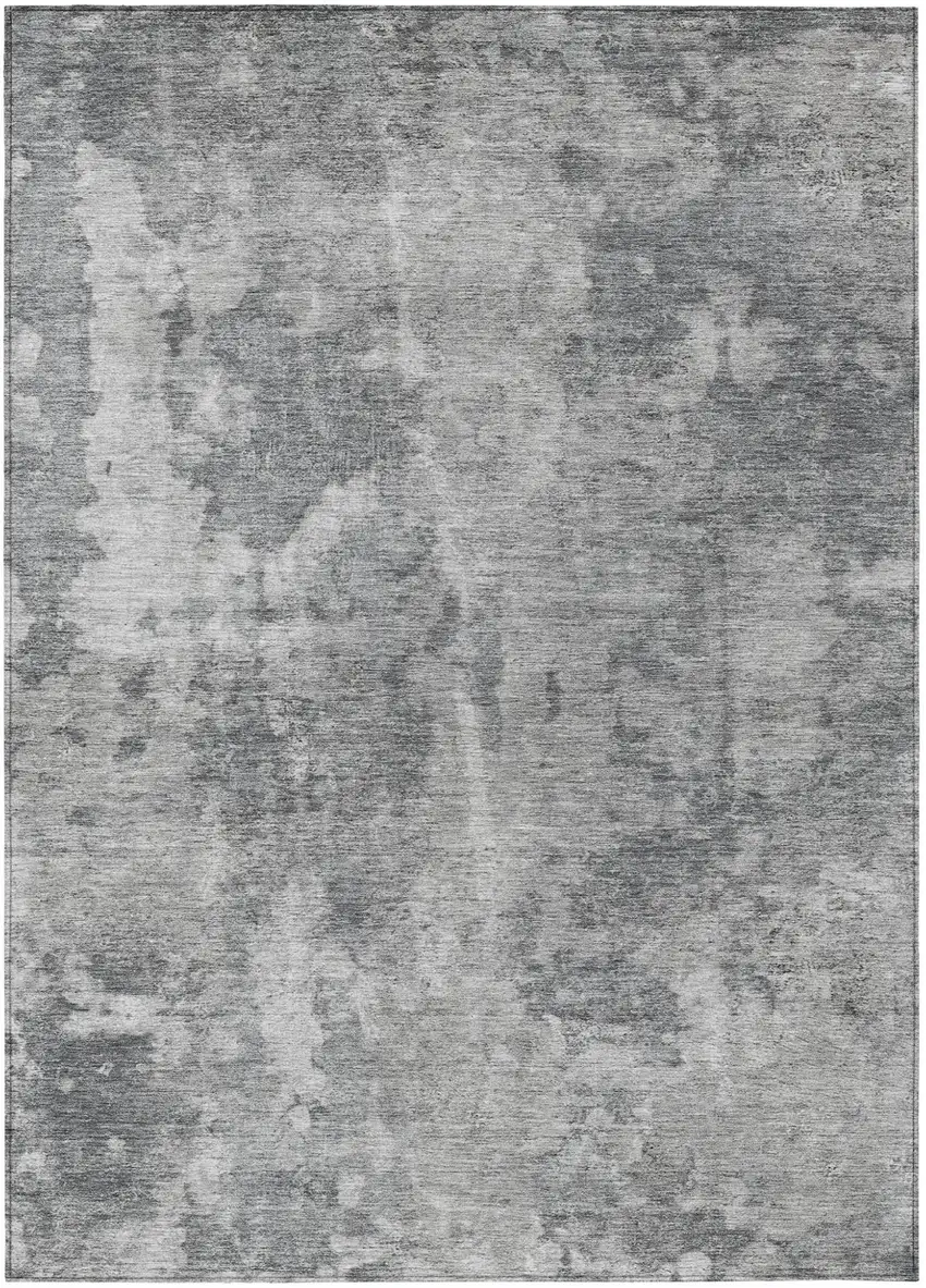 3' X 4' Gray Abstract Washable Non Skid Indoor Outdoor Area Rug Photo 2