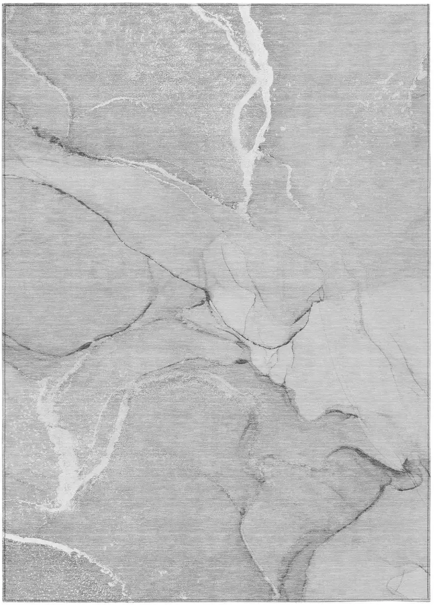 Gray Abstract Washable Non Skid Indoor Outdoor Area Rug Photo 2