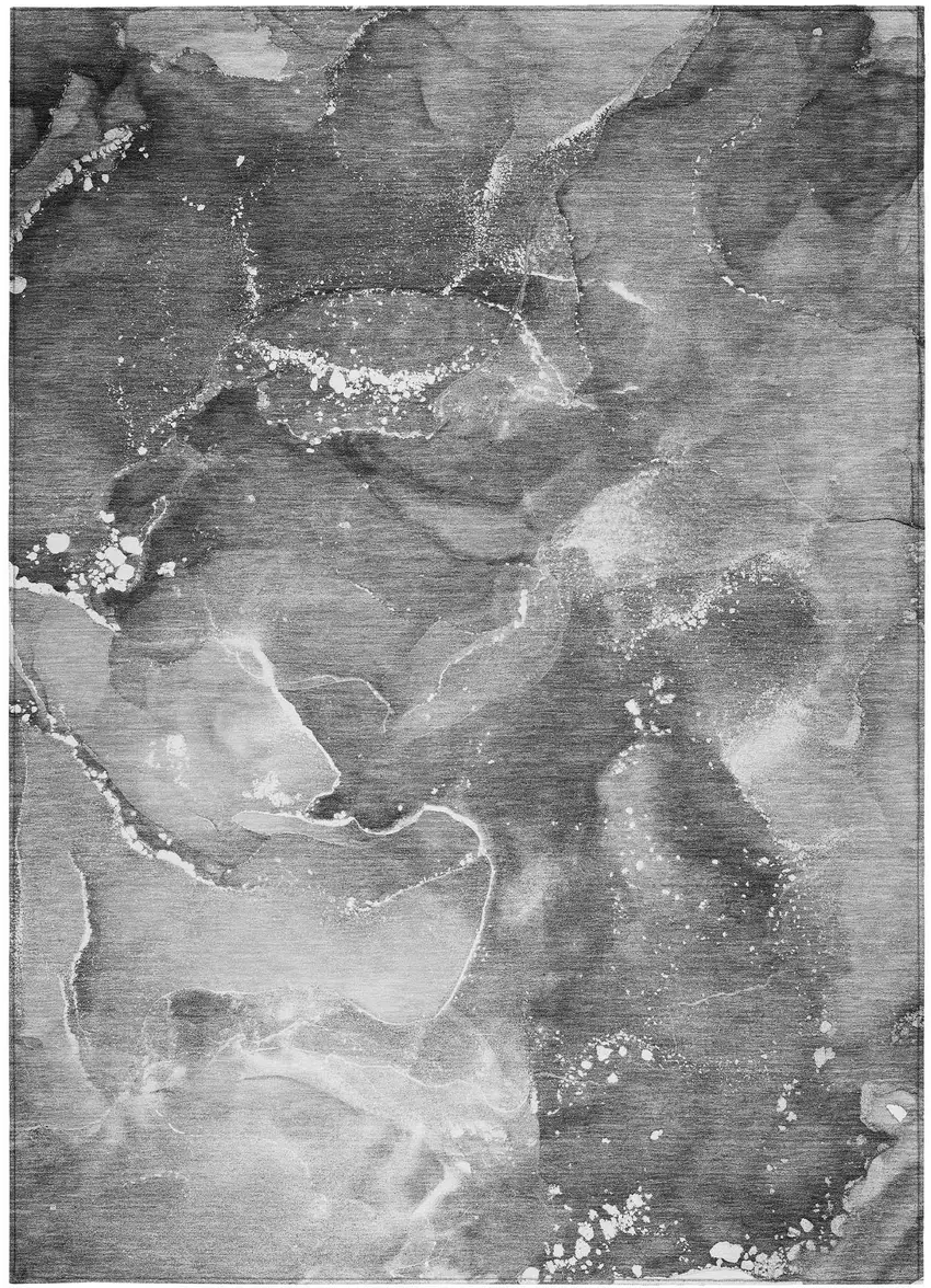 3' X 4' Gray Abstract Washable Non Skid Indoor Outdoor Area Rug Photo 7