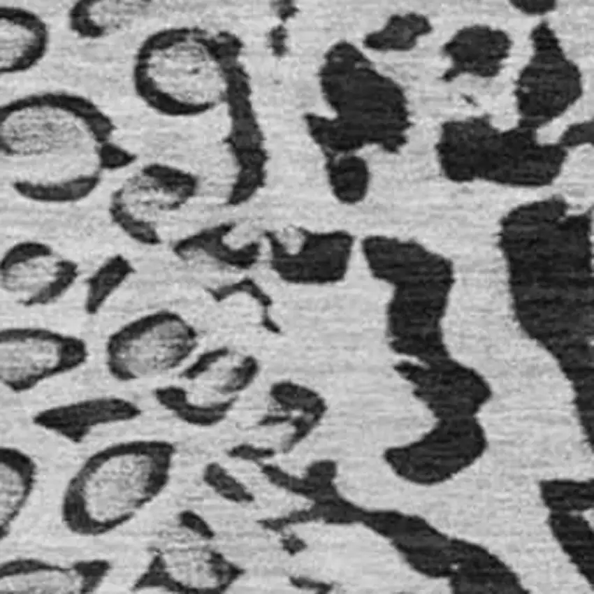 8' X 8' Gray And Black Animal Print Washable Round Rug With UV Protection Photo 2