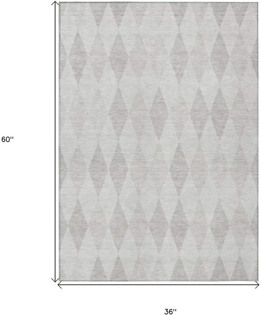 Gray Geometric Washable Non Skid Indoor Outdoor Area Rug Photo 3
