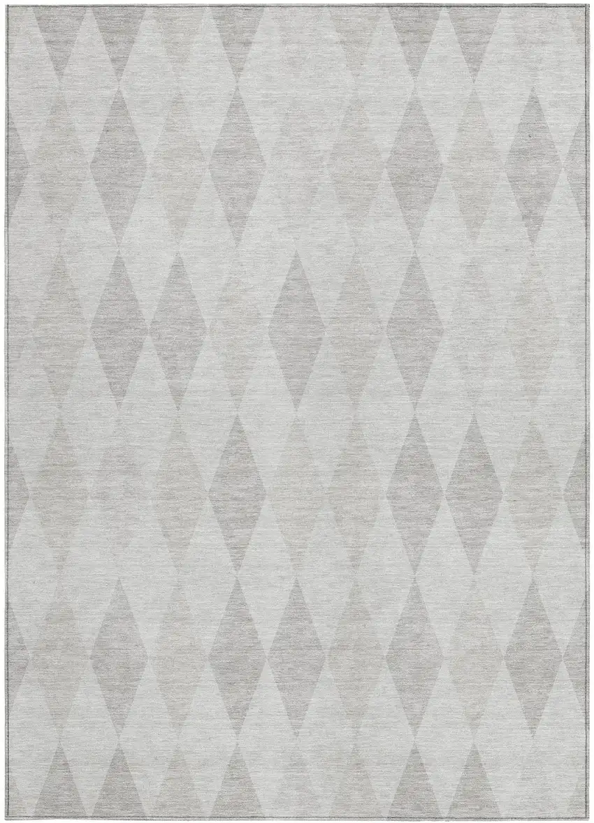 3' X 5' Gray Geometric Washable Non Skid Indoor Outdoor Area Rug Photo 5