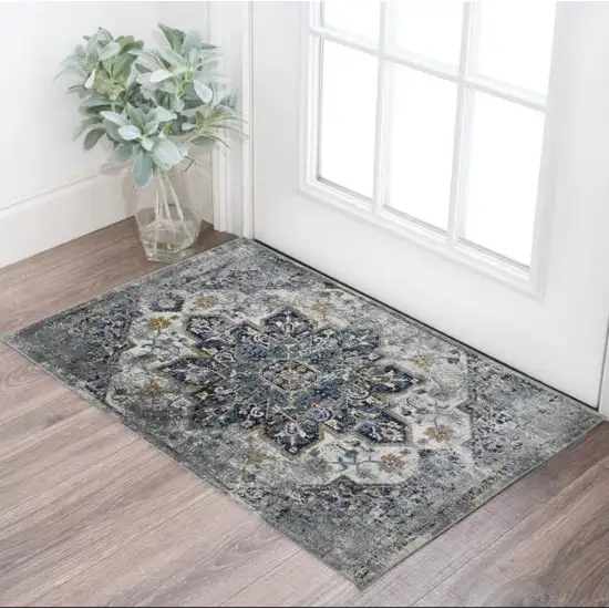 Blue Brown And Gray Area Rug Photo 1