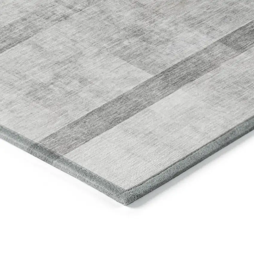 3' X 4' Gray Ombre Washable Non Skid Indoor Outdoor Area Rug Photo 7
