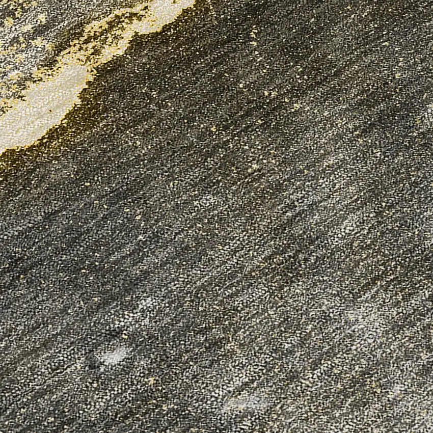 Gray and Gold Abstract Washable Non Skid Indoor Outdoor Area Rug Photo 8