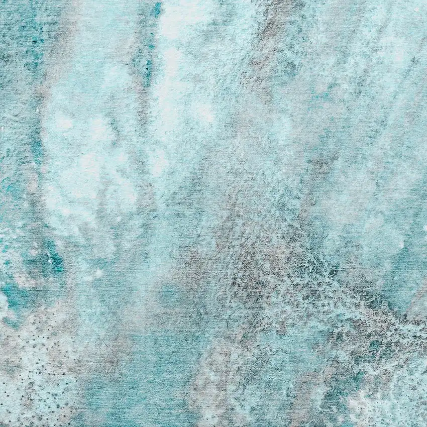 3' X 4' Gray and Ivory Abstract Washable Non Skid Indoor Outdoor Area Rug Photo 6