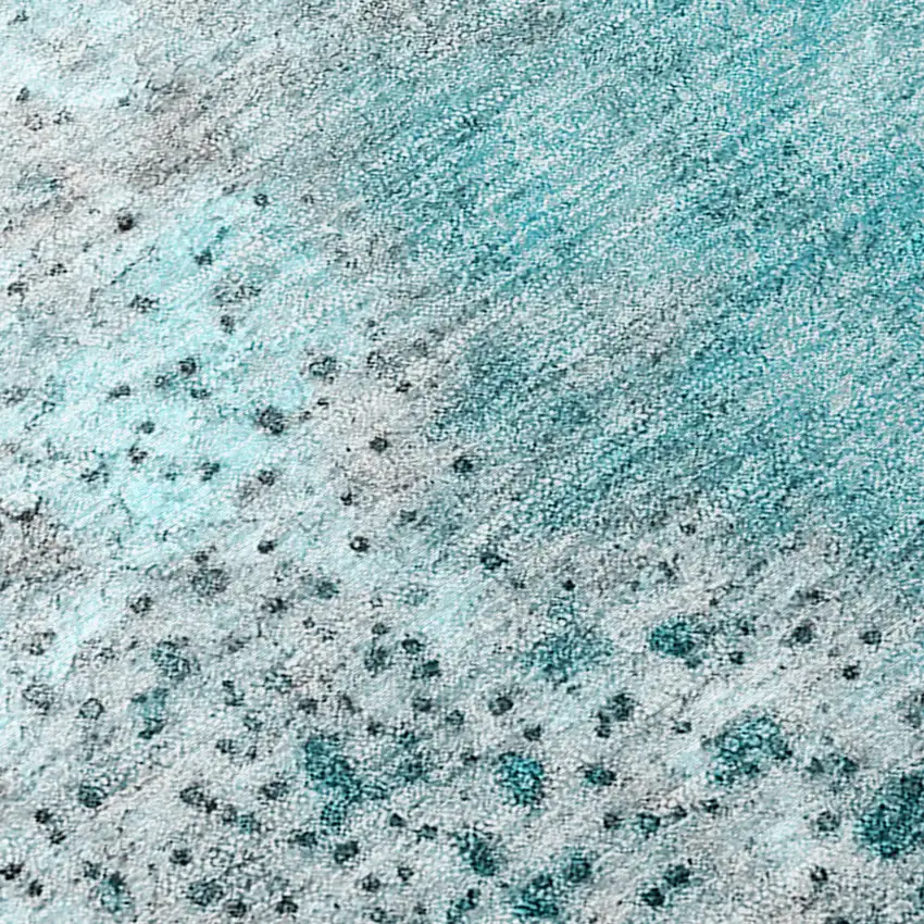 Gray and Ivory Abstract Washable Non Skid Indoor Outdoor Area Rug Photo 8