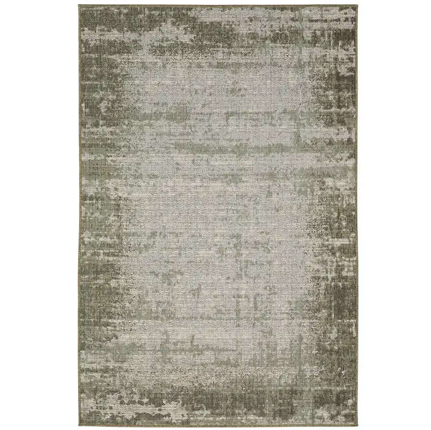 5' X 8' Green Abstract Stain Resistant Indoor Outdoor Area Rug Photo 2