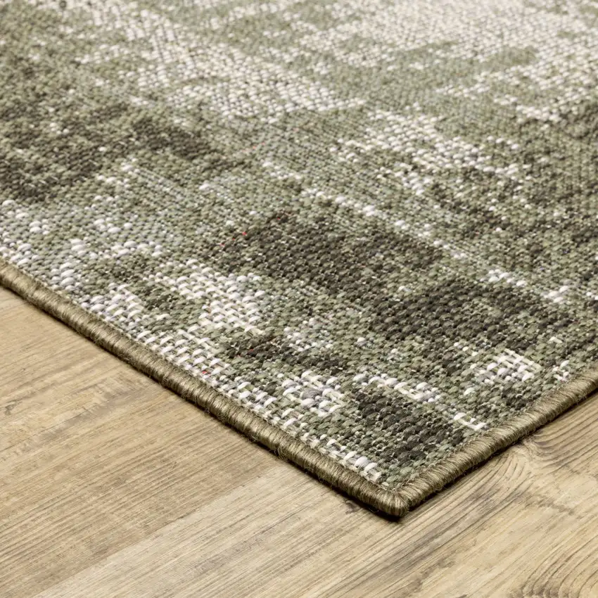 5' X 8' Green Abstract Stain Resistant Indoor Outdoor Area Rug Photo 5