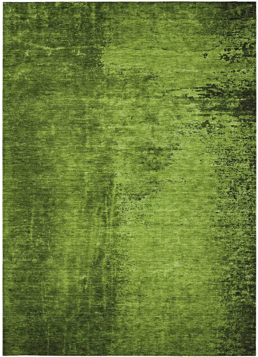 3' X 4' Green Abstract Washable Non Skid Indoor Outdoor Area Rug Photo 5