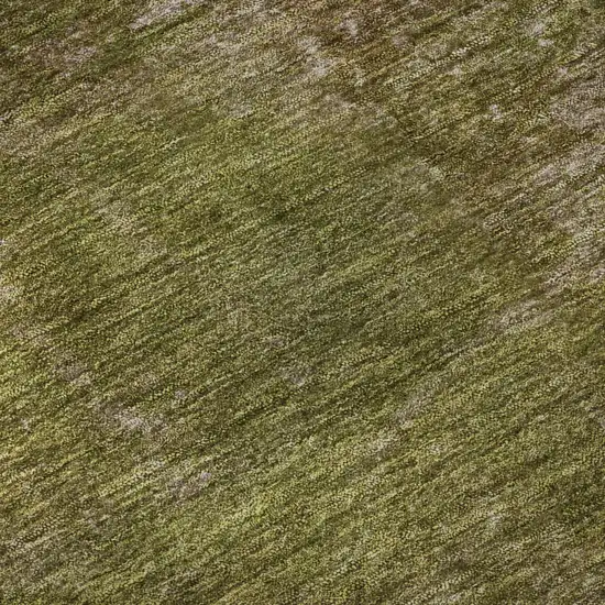 8' X 8' Green Brown And Beige Abstract Washable Round Rug With UV Protection Photo 8