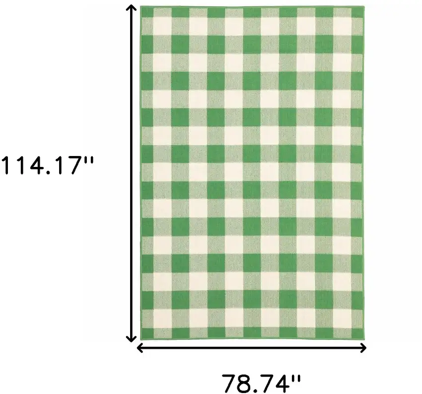 6' X 9' Green Geometric Stain Resistant Indoor Outdoor Area Rug Photo 6