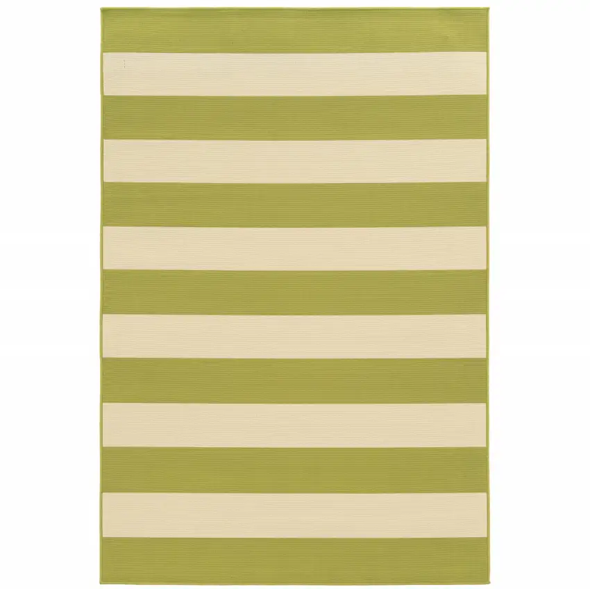 9' X 13' Green Geometric Stain Resistant Indoor Outdoor Area Rug Photo 1