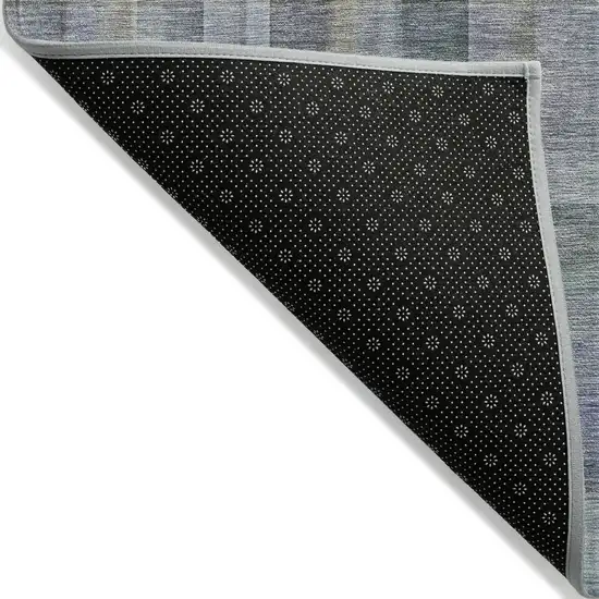 Blue Gray and Green Plaid Washable Non Skid Indoor Outdoor Area Rug Photo 3