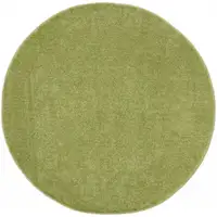 Photo of 4' X 4' Green Round Non Skid Indoor Outdoor Area Rug