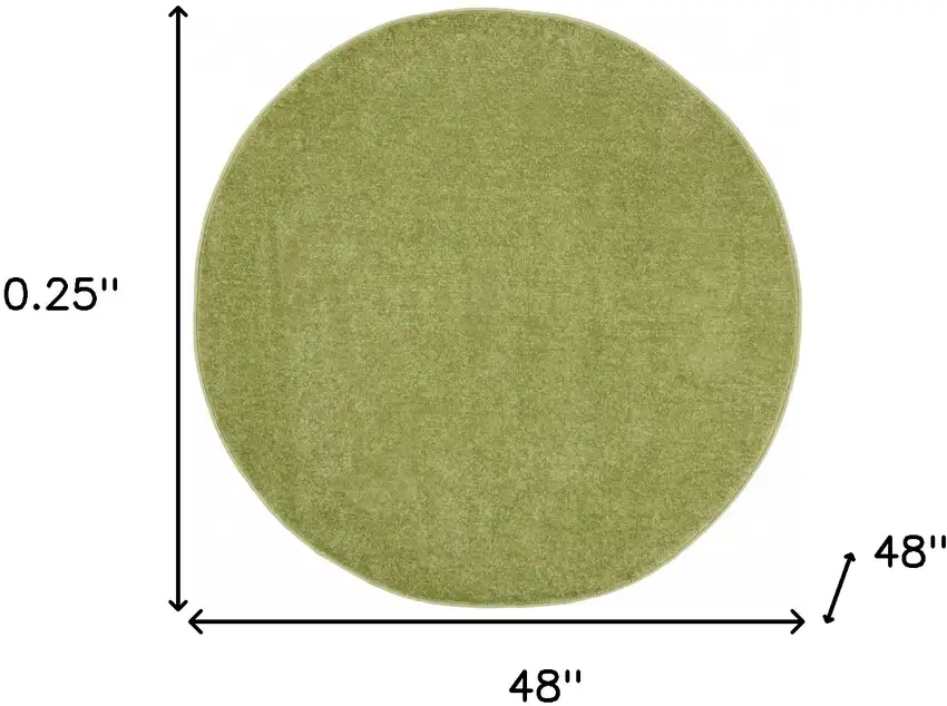 4' X 4' Green Round Non Skid Indoor Outdoor Area Rug Photo 5