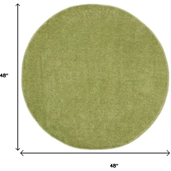 4' Green Round Indoor Outdoor Area Rug Photo 7
