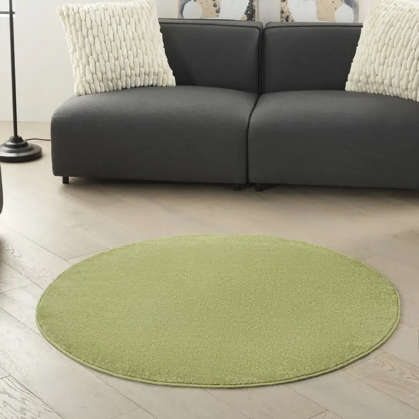4' Green Round Indoor Outdoor Area Rug Photo 5