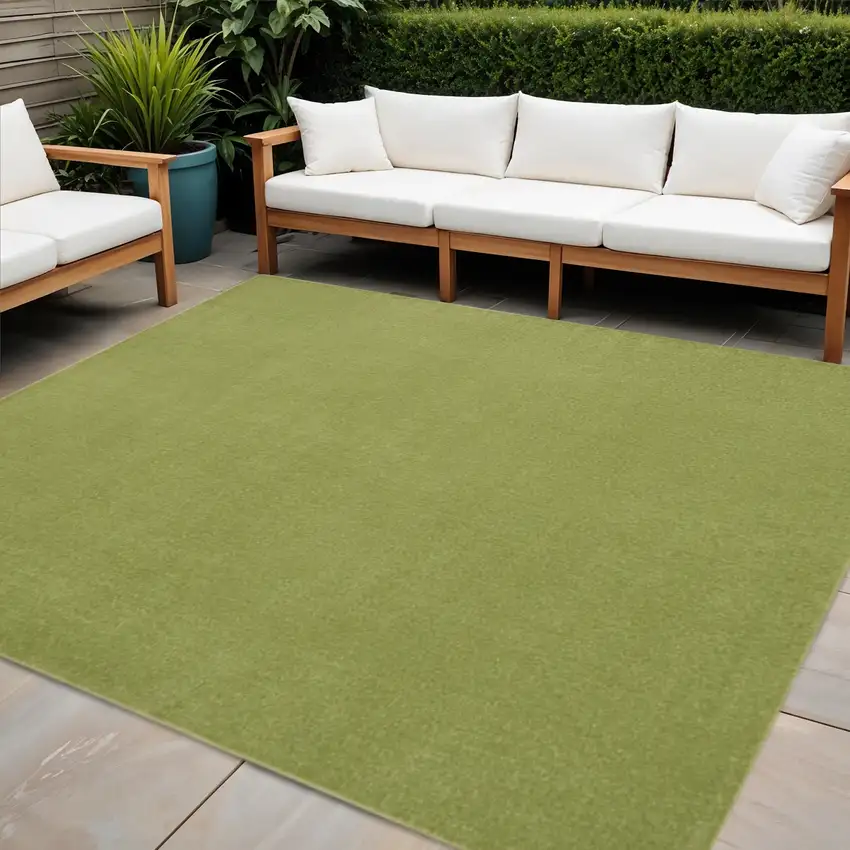 7' Green Square Indoor Outdoor Area Rug Photo 2