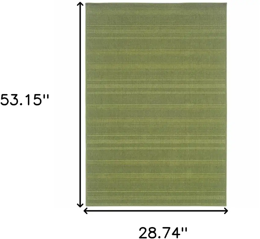 3' X 5' Green Stain Resistant Indoor Outdoor Area Rug Photo 5